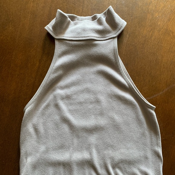 Zara Nude Ribbed Mock Neck Bodysuit - Picture 9 of 9
